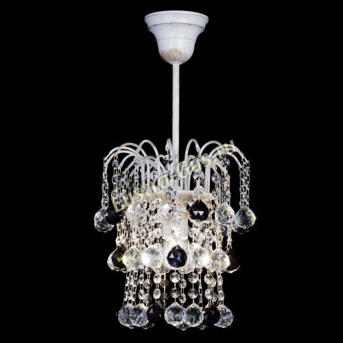 Люстра Зима шар черная (белая патина)  в Новокузнецке Гусь Хрустальный