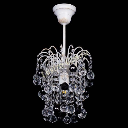 Люстра Зима шар черная (белая патина)  в Новокузнецке Гусь Хрустальный