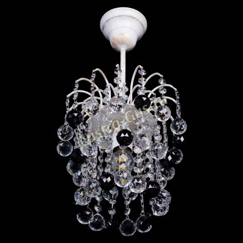 Люстра Зима шар черная (белая патина)  в Новокузнецке Гусь Хрустальный