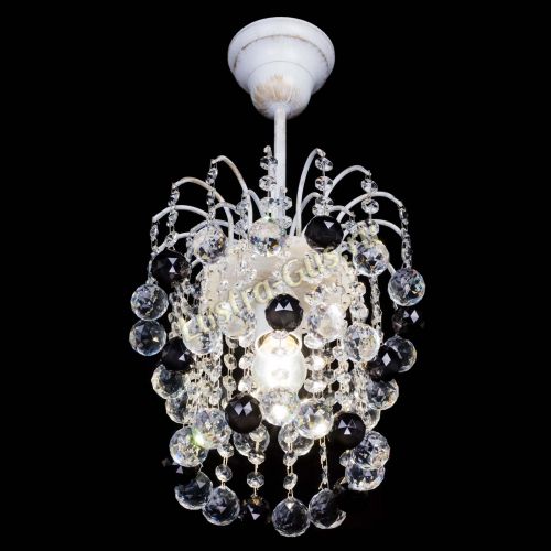 Люстра Зима шар черная (белая патина)  в Новокузнецке Гусь Хрустальный