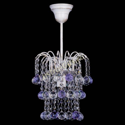 Люстра Зима шар фиолетовая (белая патина)  в Новокузнецке Гусь Хрустальный