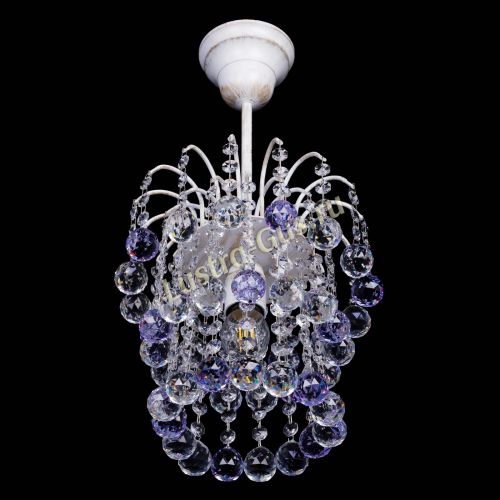 Люстра Зима шар фиолетовая (белая патина)  в Новокузнецке Гусь Хрустальный