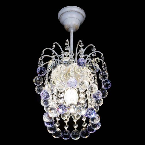 Люстра Зима шар фиолетовая (белая патина)  в Новокузнецке Гусь Хрустальный