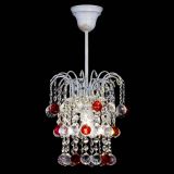 Люстра Зима шар красная (белая патина)  в Новокузнецке