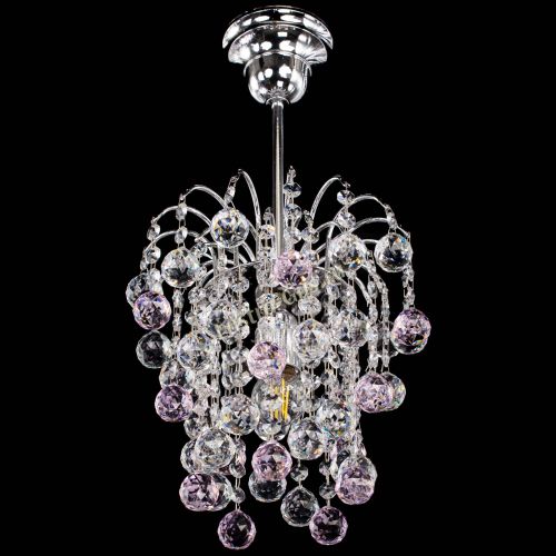 Люстра Зима шар розовая в Новокузнецке Гусь Хрустальный