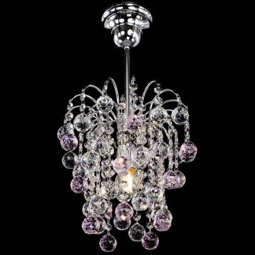 Люстра Зима шар розовая в Новокузнецке Гусь Хрустальный