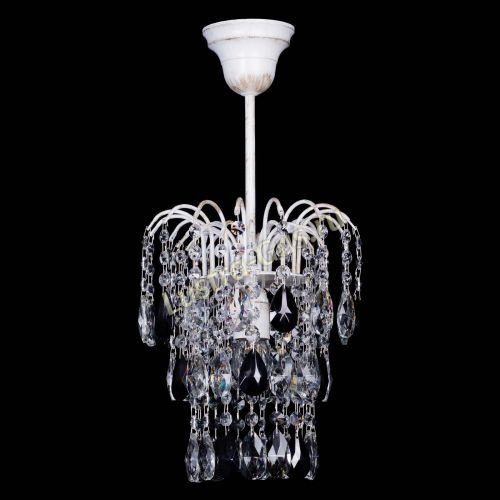 Люстра Зима журавлик черная (белая патина) в Новокузнецке Гусь Хрустальный