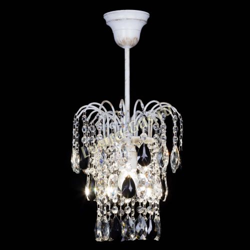 Люстра Зима журавлик черная (белая патина) в Новокузнецке Гусь Хрустальный