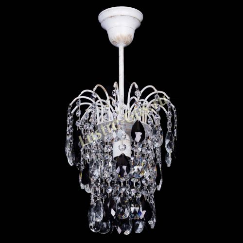 Люстра Зима журавлик черная (белая патина) в Новокузнецке Гусь Хрустальный