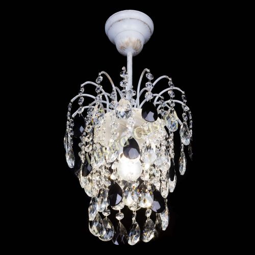 Люстра Зима журавлик черная (белая патина) в Новокузнецке Гусь Хрустальный