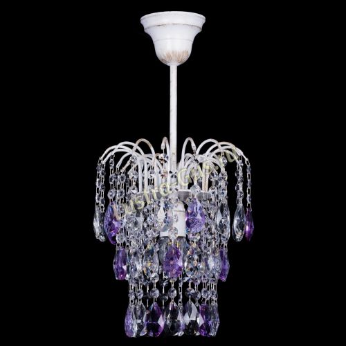 Люстра Зима журавлик фиолетовая (белая патина) в Новокузнецке Гусь Хрустальный