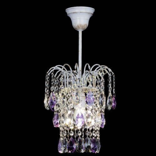 Люстра Зима журавлик фиолетовая (белая патина) в Новокузнецке Гусь Хрустальный