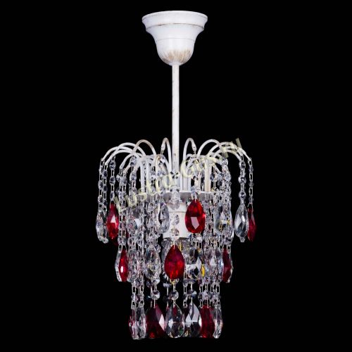 Люстра Зима журавлик красная (белая патина) в Новокузнецке Гусь Хрустальный