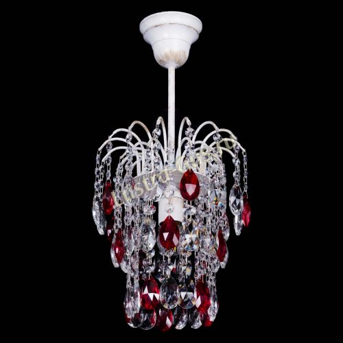 Люстра Зима журавлик красная (белая патина) в Новокузнецке Гусь Хрустальный