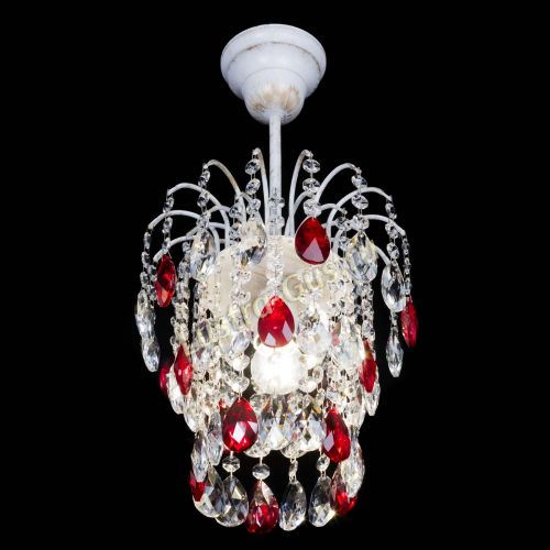 Люстра Зима журавлик красная (белая патина) в Новокузнецке Гусь Хрустальный