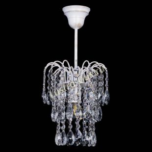 Люстра хрустальная Зима журавлик белая