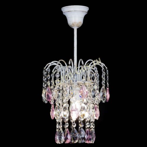 Люстра Зима журавлик розовая (белая патина) в Новокузнецке Гусь Хрустальный