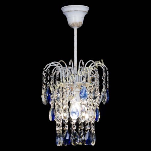 Люстра Зима журавлик синяя (белая патина) в Новокузнецке Гусь Хрустальный