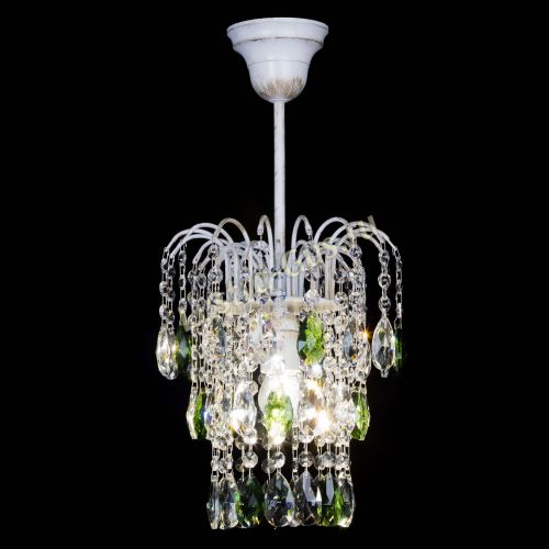 Люстра Зима журавлик зеленая (белая патина) в Новокузнецке Гусь Хрустальный