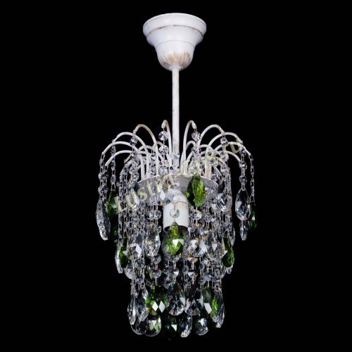 Люстра Зима журавлик зеленая (белая патина) в Новокузнецке Гусь Хрустальный