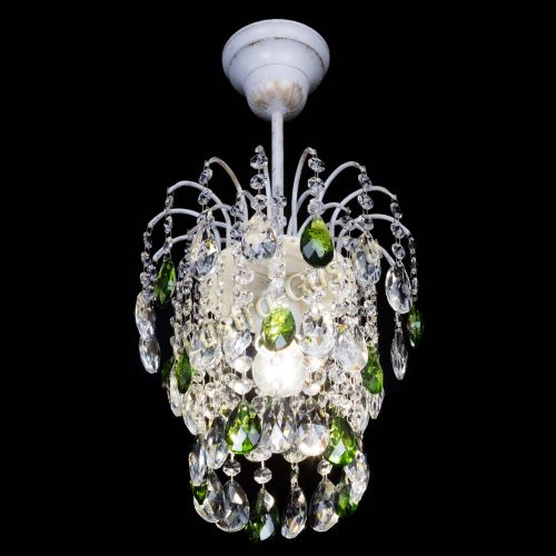 Люстра Зима журавлик зеленая (белая патина) в Новокузнецке Гусь Хрустальный