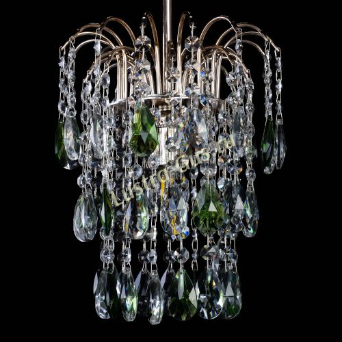 Люстра Зима журавлик зеленая в Новокузнецке Гусь Хрустальный