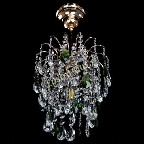 Люстра Зима журавлик зеленая в Новокузнецке Гусь Хрустальный