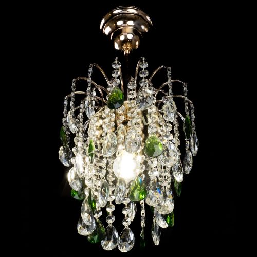 Люстра Зима журавлик зеленая в Новокузнецке Гусь Хрустальный