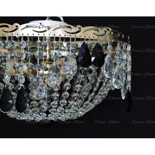 Люстра Анжелика журавлик черная в Новокузнецке Гусь Хрустальный