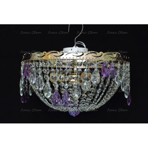 Люстра Анжелика журавлик фиолетовая в Новокузнецке Гусь Хрустальный