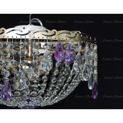 Люстра Анжелика журавлик фиолетовая в Новокузнецке Гусь Хрустальный