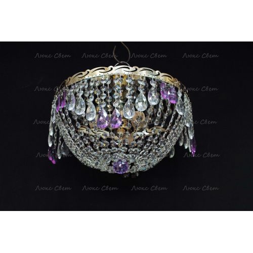 Люстра Анжелика журавлик фиолетовая в Новокузнецке Гусь Хрустальный