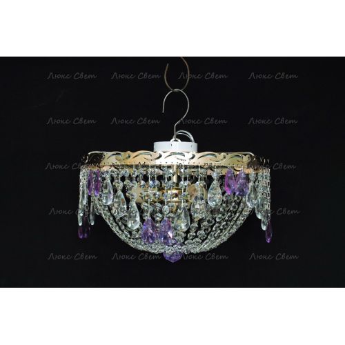 Люстра Анжелика журавлик фиолетовая в Новокузнецке Гусь Хрустальный