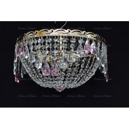 Люстра Анжелика журавлик розовая в Новокузнецке Гусь Хрустальный