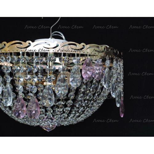 Люстра Анжелика журавлик розовая в Новокузнецке Гусь Хрустальный