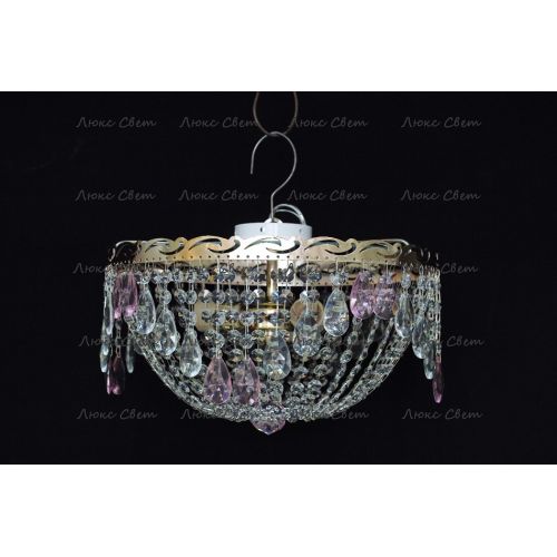 Люстра Анжелика журавлик розовая в Новокузнецке Гусь Хрустальный