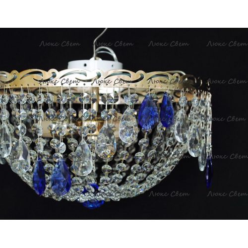 Люстра Анжелика журавлик синяя в Новокузнецке Гусь Хрустальный