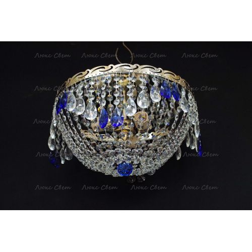 Люстра Анжелика журавлик синяя в Новокузнецке Гусь Хрустальный