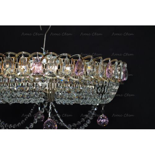 Люстра Кольцо блин розовая в Новокузнецке Гусь Хрустальный