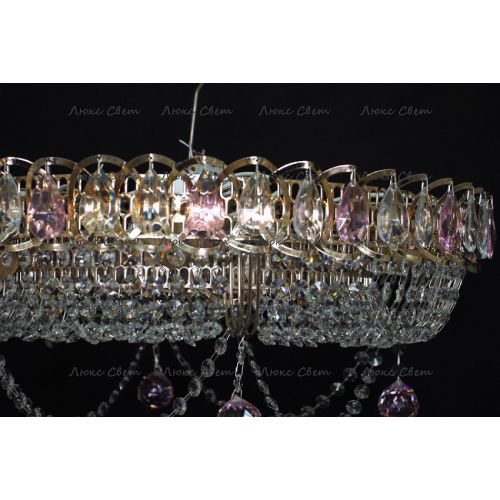 Люстра Кольцо блин розовая в Новокузнецке Гусь Хрустальный