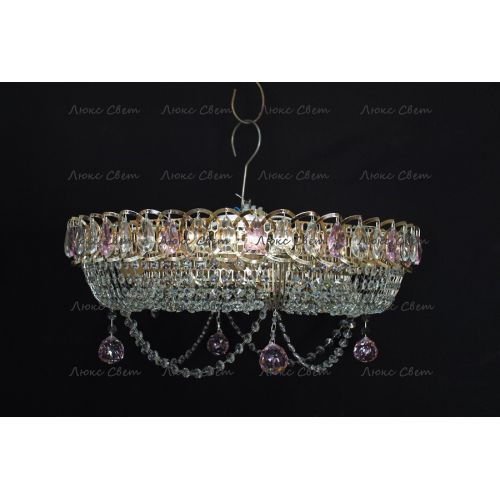 Люстра Кольцо блин розовая в Новокузнецке Гусь Хрустальный