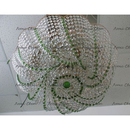 Люстра Лотос  Елена цветная № 1 в Новокузнецке Гусь Хрустальный