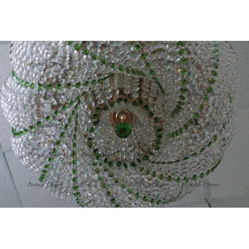 Люстра Лотос  Елена цветная № 1 в Новокузнецке Гусь Хрустальный