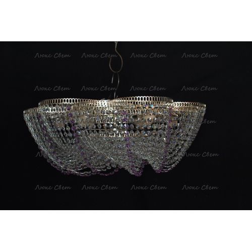 Люстра Лотос Елена сиреневая в Новокузнецке Гусь Хрустальный