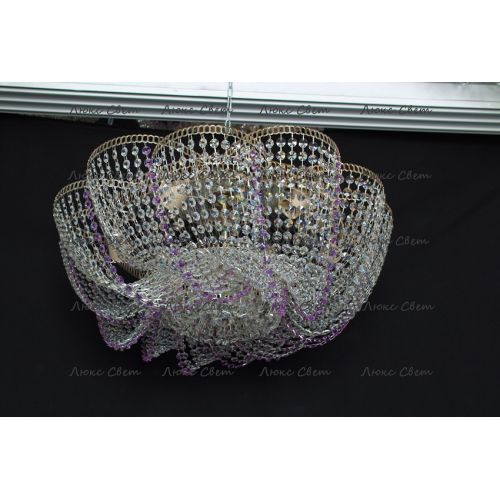 Люстра Лотос Елена сиреневая в Новокузнецке Гусь Хрустальный
