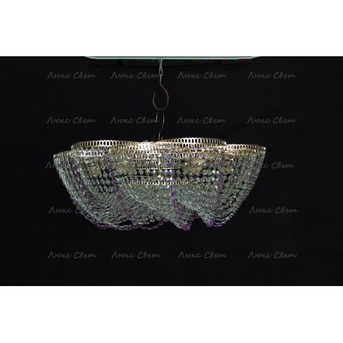 Люстра Лотос Елена сиреневая в Новокузнецке Гусь Хрустальный