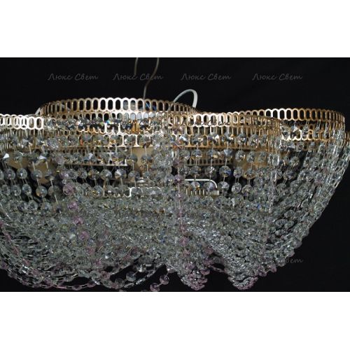 Люстра Лотос Елена розовая в Новокузнецке Гусь Хрустальный