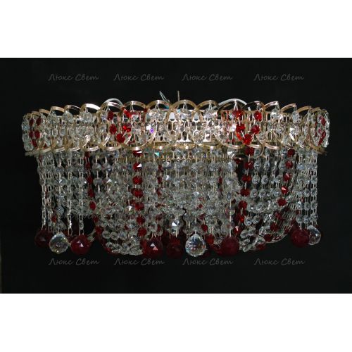 Люстра Водоворот Мария красная  в Новокузнецке Гусь Хрустальный