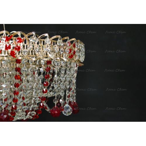 Люстра Водоворот Мария красная  в Новокузнецке Гусь Хрустальный