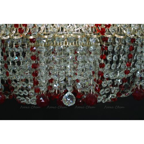 Люстра Водоворот Мария красная  в Новокузнецке Гусь Хрустальный